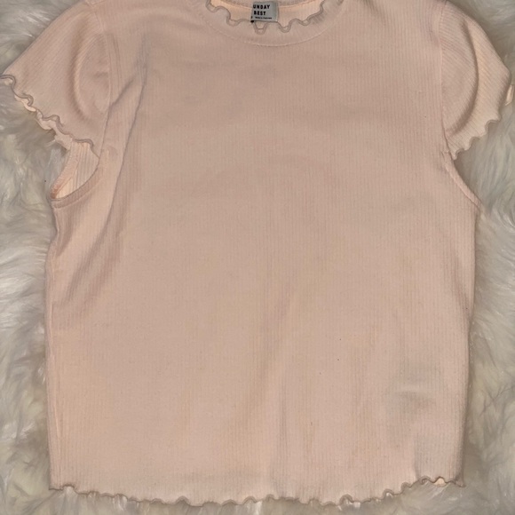 Sunday Best Ruffle Cut Pink Top - Picture 3 of 4